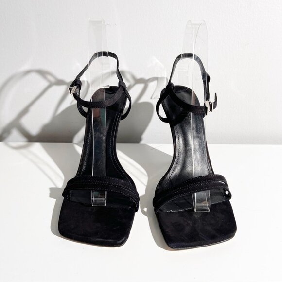 Schutz black strappy leather heels black size 7.5 - Picture 2 of 7